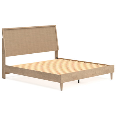 Très grand lit à panneaux, commode et table de chevet Cielden