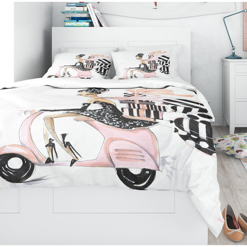 Modern & Contemporary Abstract Duvet Cover, Queen Duvet Cover + 2 Shams