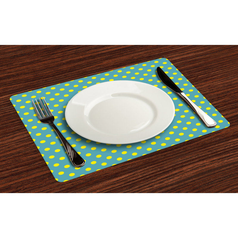 Polyester Polka Dots Rectangle Placemat