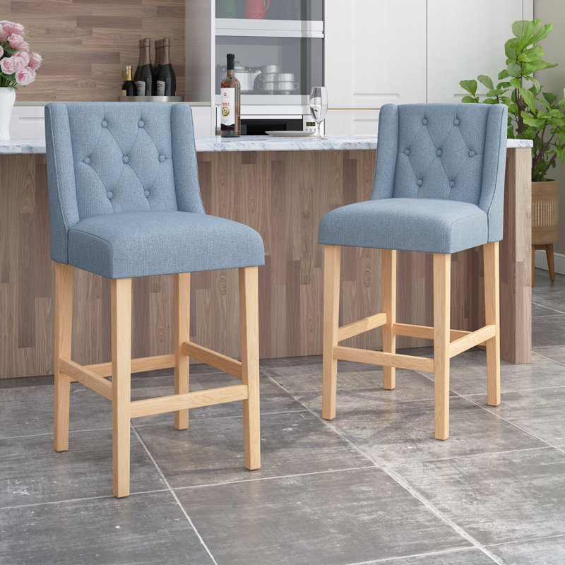 Gertz Eline Stool, Light Blue, Bar Stool (31" Seat Height)