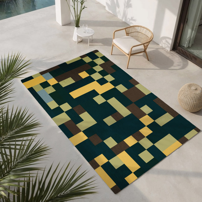 Tapis intérieur et extérieur Cubic, Rectangle 1 pi 6 po x 2 pi 6 po