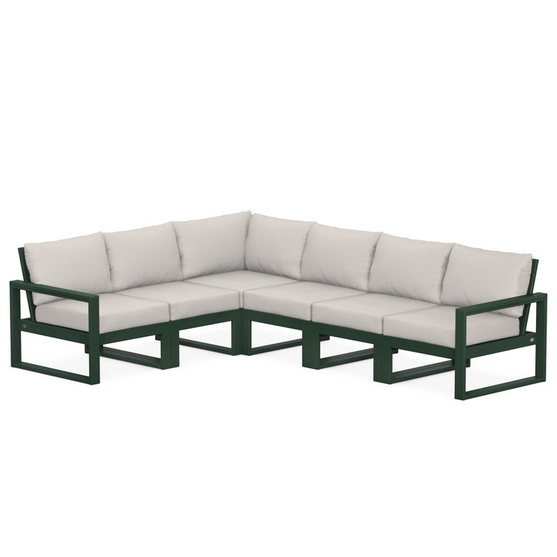 Ensemble de sièges modulaires profonds 6 pièces EDGE, Cast cendré, Vert
