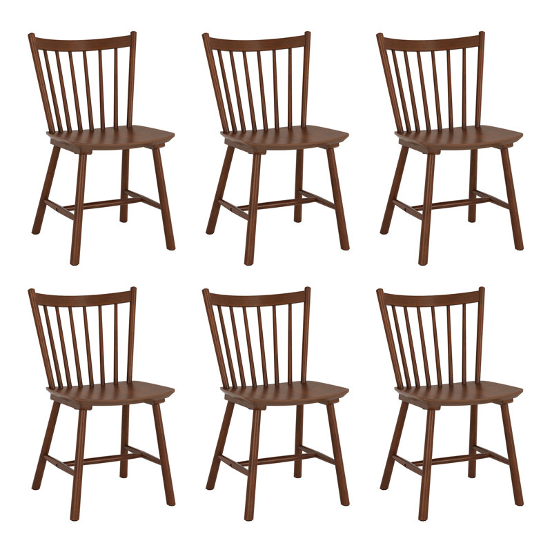 Solid Wood Windsor Back Side Chair, Brown