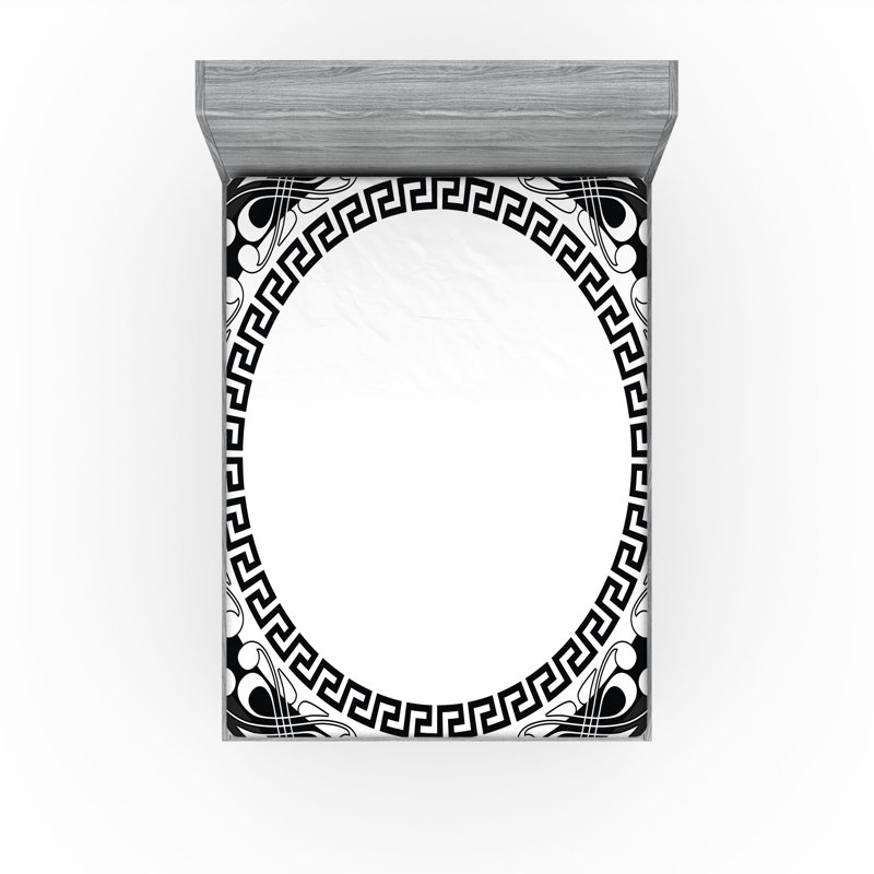 Drap-housse Ambesonne, paquet de 2, Drap-housse grand, Blanc / gris anthracite oriental