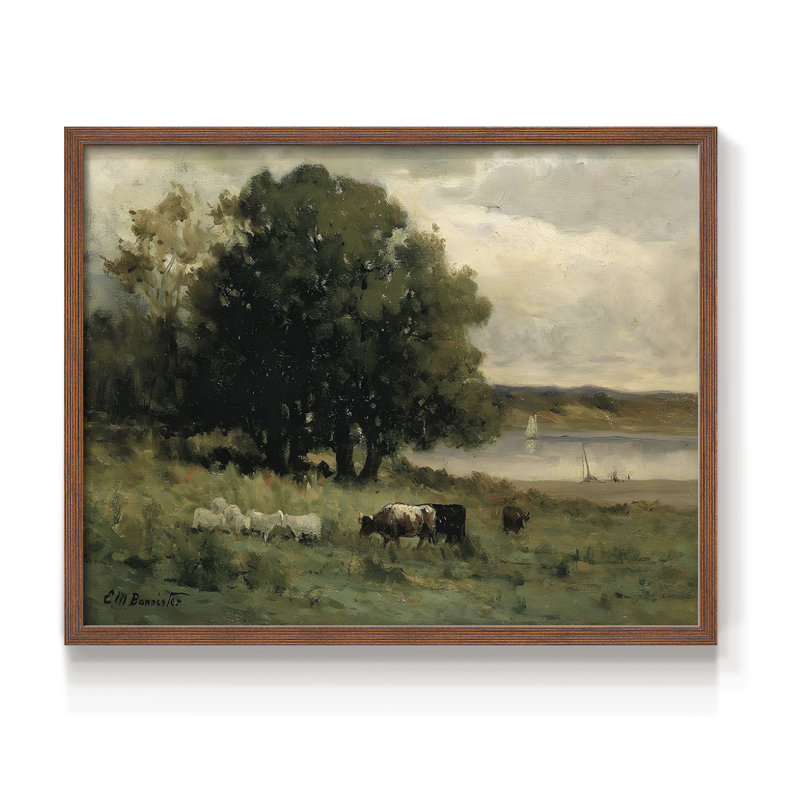 Paysages rétro-dxliv-impression encadrée, Noyer, H 11 po x l 14 po