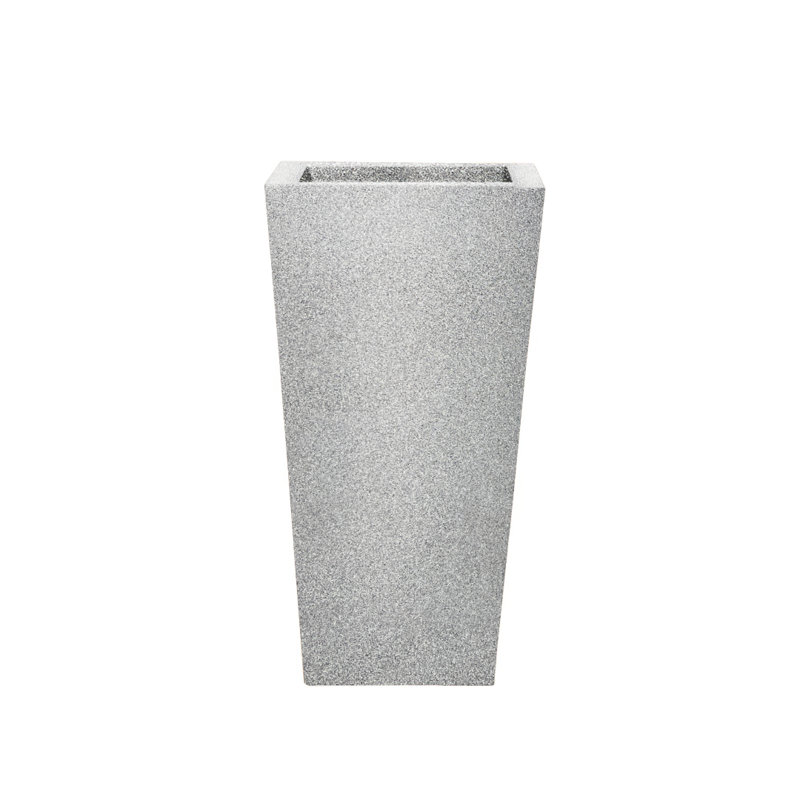 Deroba ECOBO Pot à fleurs rectangulaire écologique Elemento intérieur / extérieur polyvalent et léger, Granite