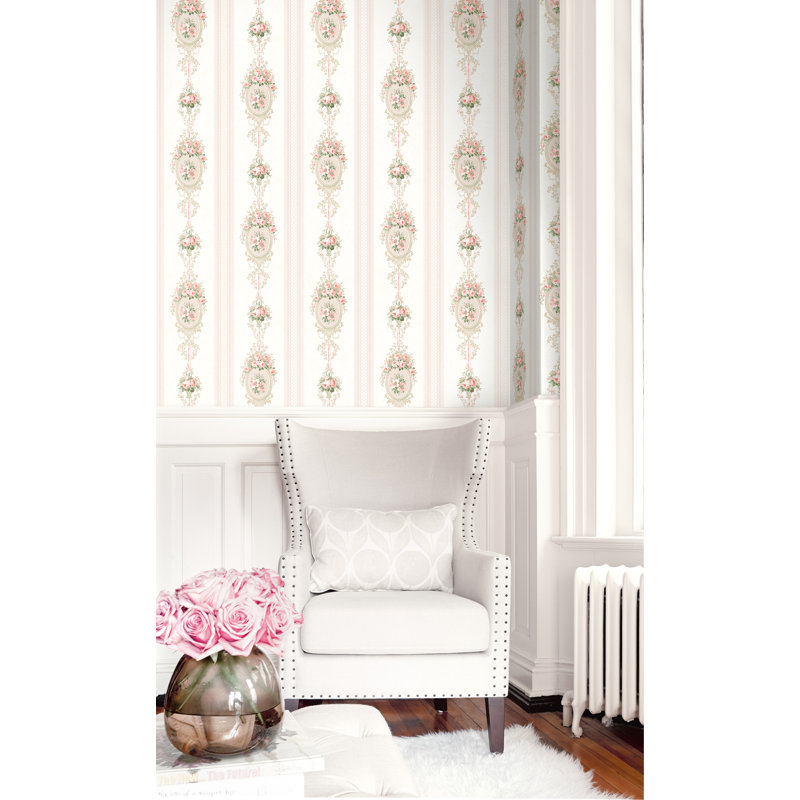 Tyrion Floral Roll, Rose/Ivory