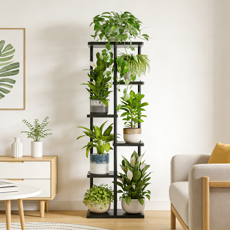 Support à plantes à 6 niveaux pour plantes d'intérieur, tablette d'angle pour pots multiples, support à plantes peu encombrant pour salon, balcon, patio et chambre à coucher