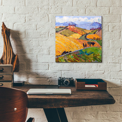 «Tuscany Rolling Hills» par St. Hilaire Elizabeth, art mural en verre acrylique