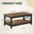39.3"W Rectangle Simple Coffee Table with Bottom Shelf, X-Framed Support-957051269-957051268
