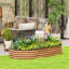 Lit de jardin surélevé, boîte à fleurs galvanisée 5 pi x 3 pi x 1 pi, brun-575339344-545730044