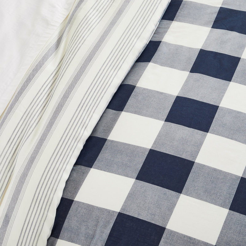 Camden Navy Duvet Set, King Duvet Cover + 2 Shams