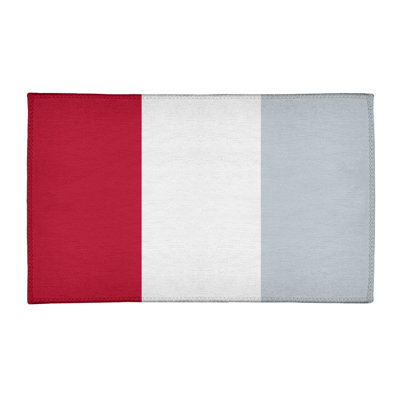 Tapis tissé à plat rouge/blanc/argent Los Angeles