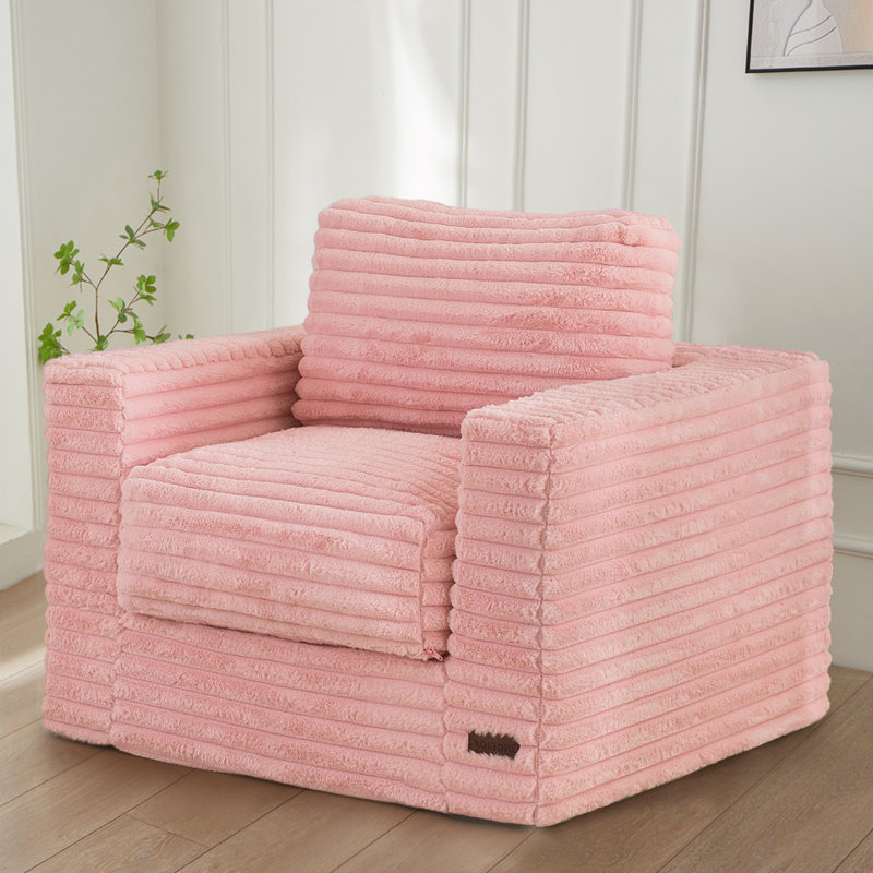  Fauteuil à billes 35 po, Similicuir rose