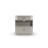 Da Vita 2 - Drawer Solid Wood Nightstand in Gray