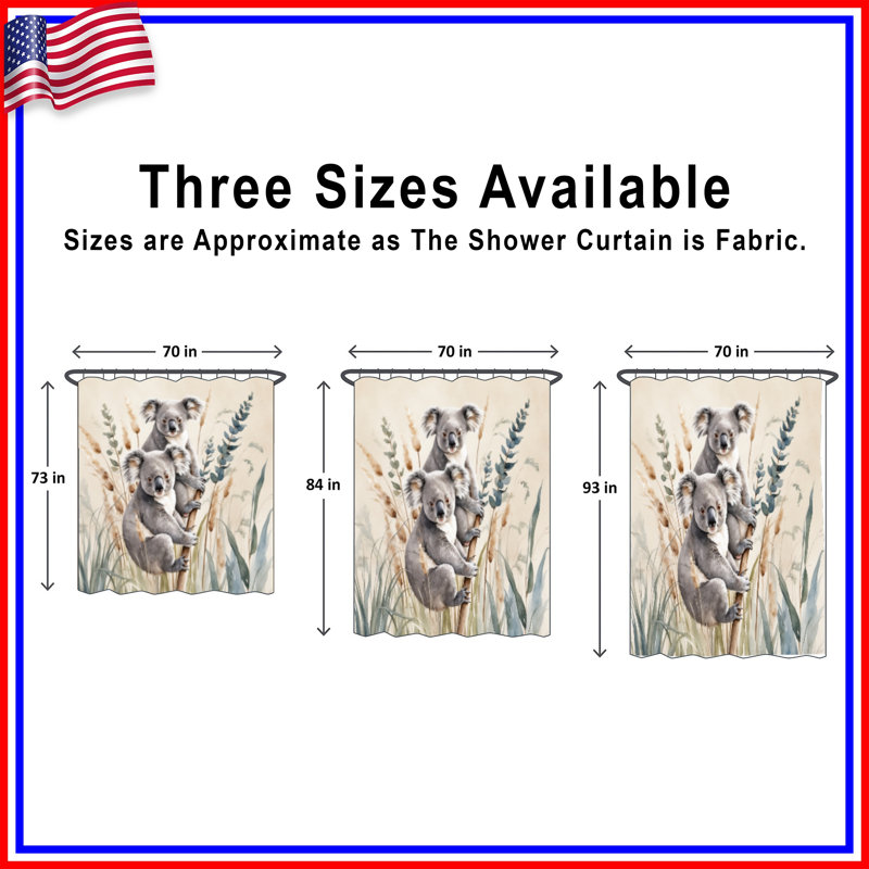 Rideaux de douche Koalas On Branch, L 70 po x H 72 po