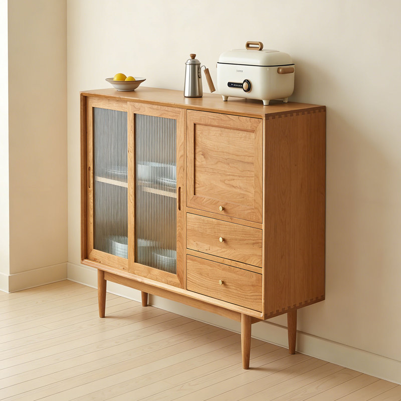 Commode d'appoint multifonctionnelle en bois massif, H 37,41 po x l 39,37 po x P 15,74 po