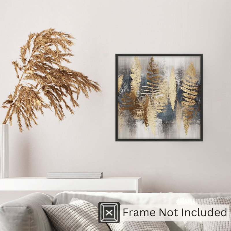 «Botanical Golden Forest», reproduction d'art non encadrée, H 16 po x l 16 po