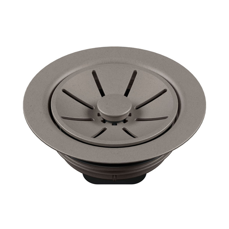 Essential Silgranit Color-Matched Disposal Flange Insert with Waste Scraper - Truffle, Truffle