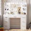 Raafay  Vanity Table with 3-Colour Lights, Makeup Vanity Desk with 7 Drawers and Side Shelf, for Bedroom, -1014022596
