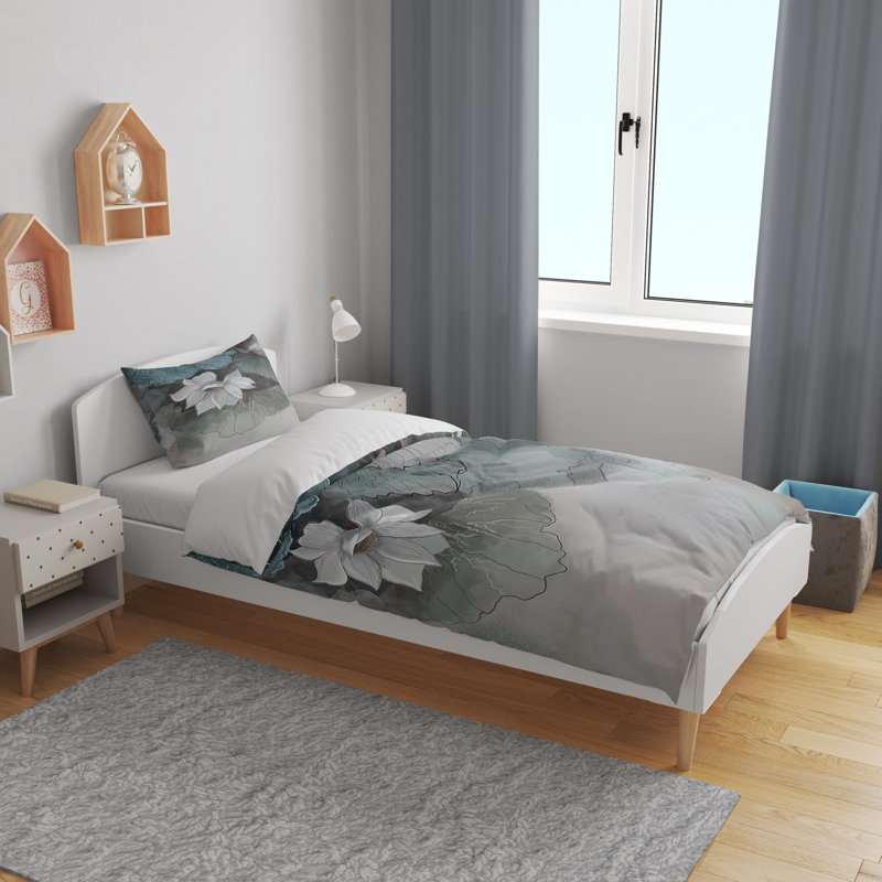 Floral Duvet Cover, King Duvet Cover + 2 King Shams