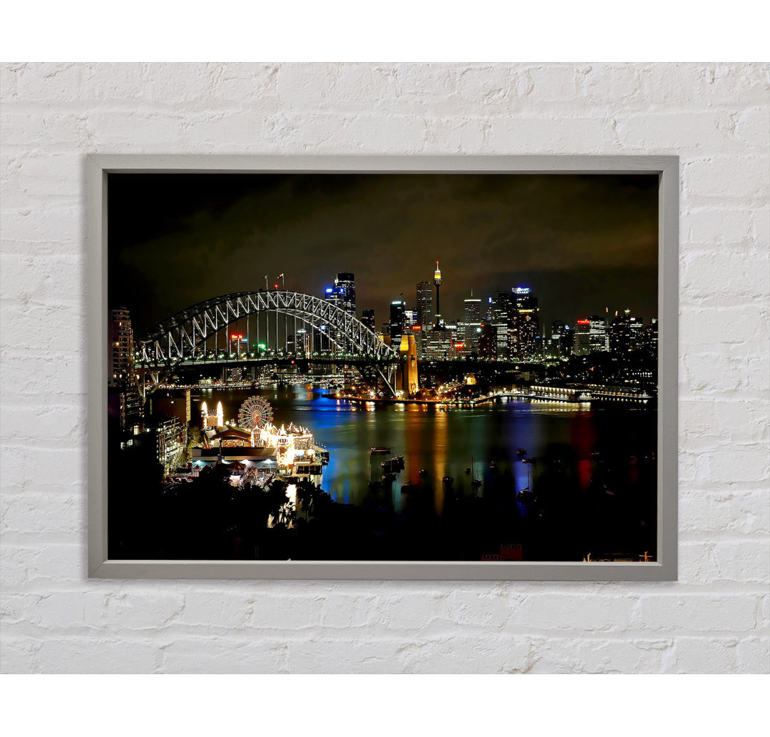 Harbour Bridge Evening Glow by Sydney - Einzelne Bilderrahmen Kunstdrucke auf Leinwand