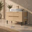 Meuble-lavabo de salle de bain autoportant ou mural de 92 cm (36,16 pouces) avec lavabo en céramique et tiroirs à fermeture en douceur
