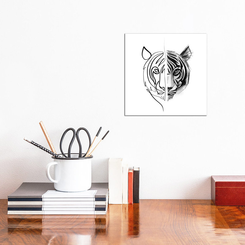 Distinct Tiger by Dane Khy - Wrapped Canvas Gallery-Wrapped Canvas Giclée, 30.48cm H x 30.48cm W