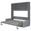 Grand lit escamotable mural avec canapé, lit pliable peu encombrant pour petit appartement et studio, gris-287546415
