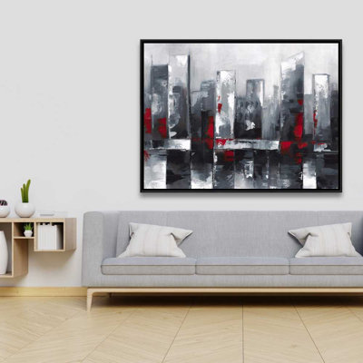 Abstract Cityscape - Framed Canvas Art for Home Decor