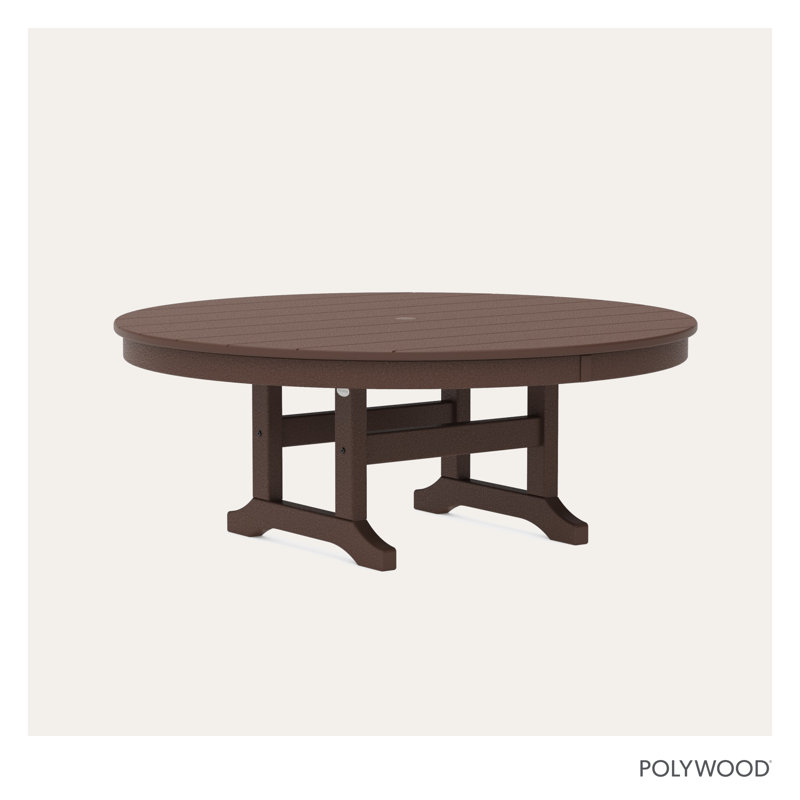 POLYWOOD Round Conversation Table, Mahogany, 48"