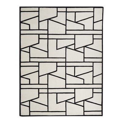 Tapis Zig Zag - ivoire / noir