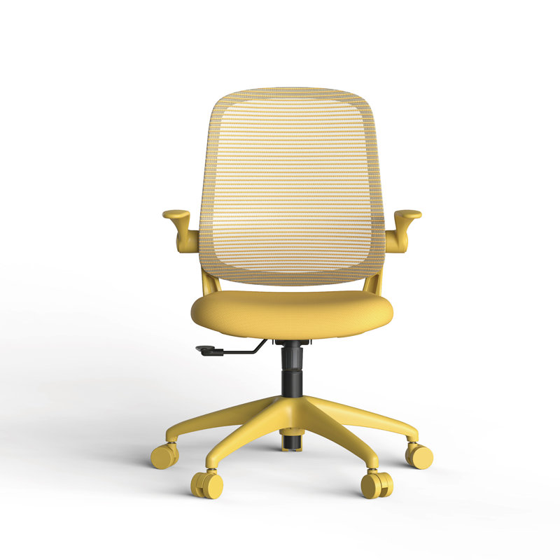 Chaise de bureau ergonomique colorée 350LBS, Jaune, Jaune