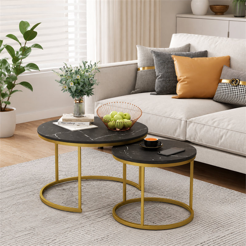 Ensemble de 2 tables basses Modern Modern, Noir