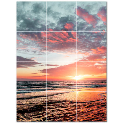Murale décorative en céramique 4,25 po x 4,25 po Sunset