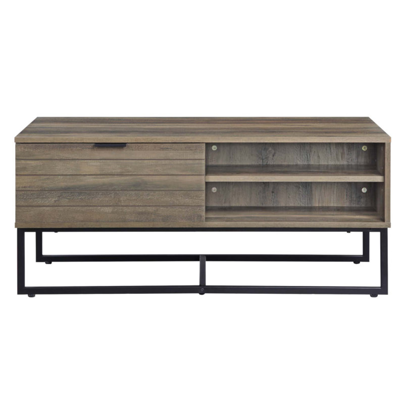 Oak & Black Finish Coffee Table