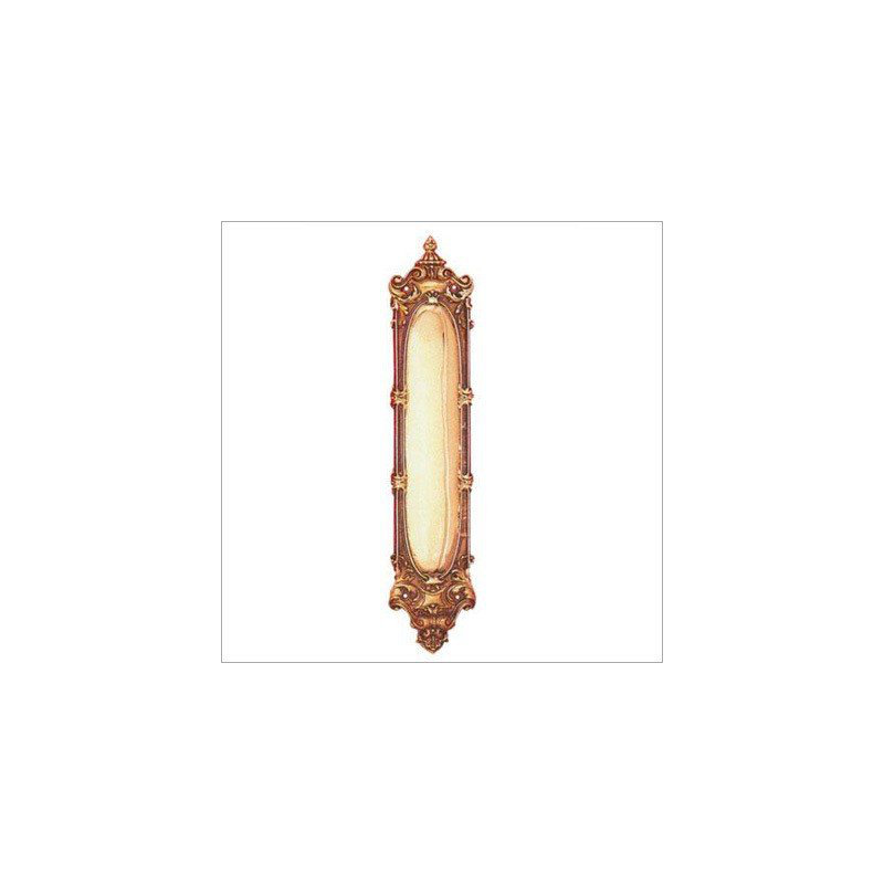 Fancy Antique Style Finger Push Plates in Solid Brass Gold Finish