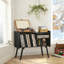 Record Player Stand With 4 Cabinets , Large Mid-Century Turntable Stand With Wood Legs, Vinyl Storage Table For Living Room Bedroom-1491048024