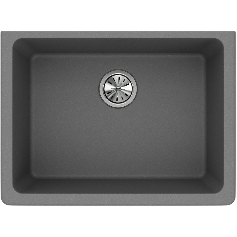 Quartz Classic 24-5/8" x 18-1/2" x 9-1/2" Undermount Kitchen Sink, Silver Gray
