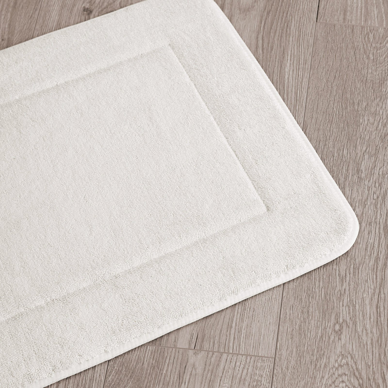 Non-Slip Bath Rug - Basics by Wayfair™, White, 20" W x 32" L