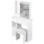 Petit meuble-lavabo de 29,2 po avec tabouret de bureau et tabouret rembourré à gauche 29,2 po, grande commande tactile, interrupteur tricolore, miroir à luminosité réglable, rangement à grande capacité, convient aux petits espaces-927588805
