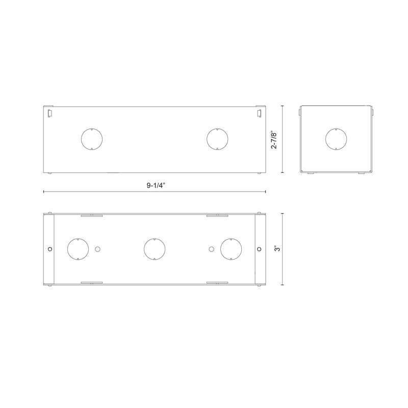 Ensemble d'éclairage Newport, H 3,25 po x l 9,5 po x P 1,75 po