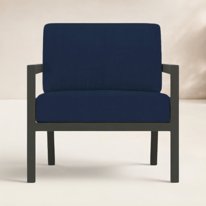 Vivant Patio Chair with Sunbrella® Cushions, Cast Silver Sunbrella®, Slate