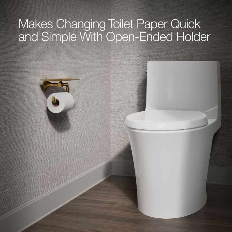 Occasion Toilet Paper Holder With Tray, Gold