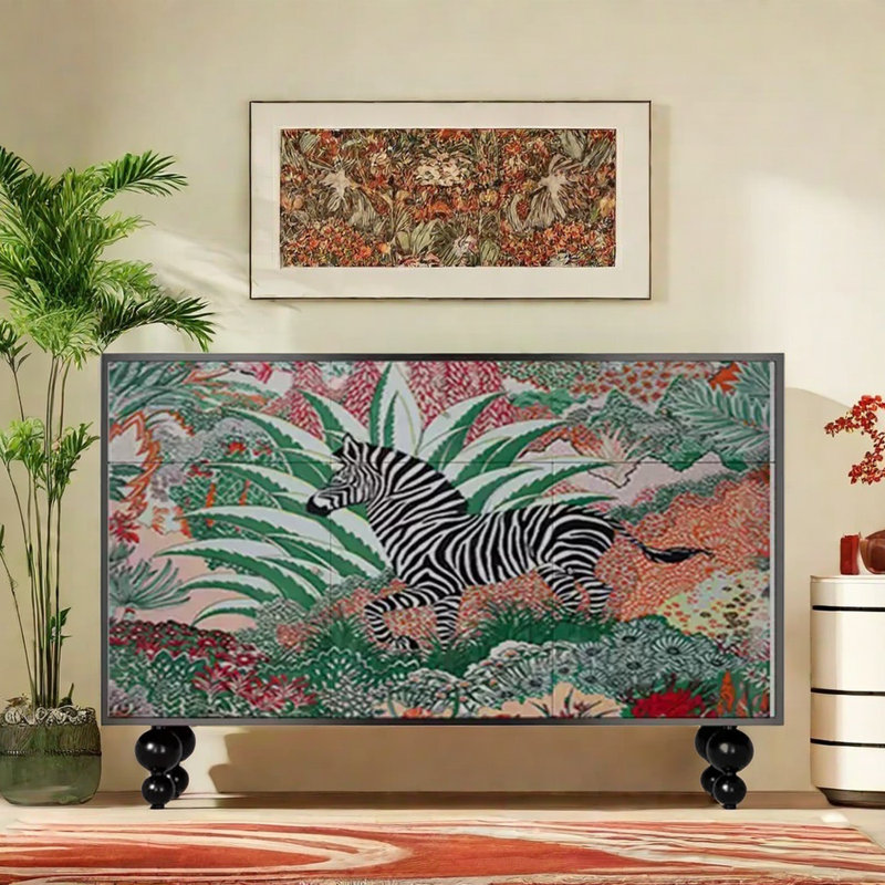 Buffet Modern Modern, Noir / multicolore