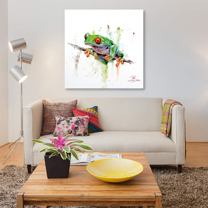 Frog by Dean Crouser - Painting on Canvas, 45.72 cm H x 45.72 cm W x 1.91 cm D, No Frame