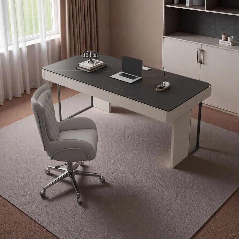 Italian minimalist luxury office desk, 29.53" H x 55.12" W x 27.56" D