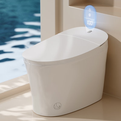 Toilette intelligente avec bidet AQUATIZ, réservoir intégré et pompe à pression, 0 pression d'eau requise, hauteur ADA, modèle