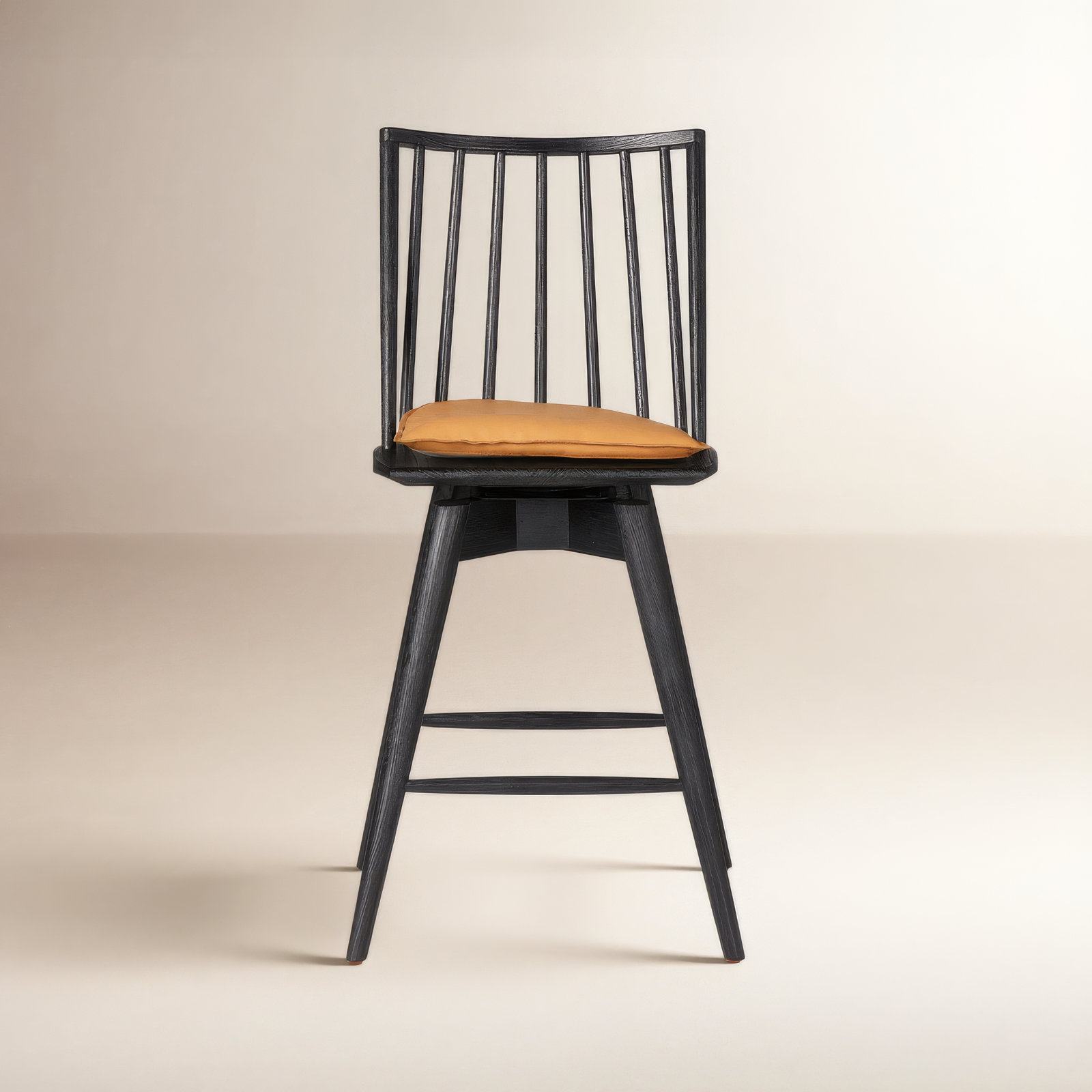 Daltrey Swivel Counter & Bar Stool, Counter Stool (26.98" Seat Height), Whiskey Saddle/Top Grain Leather