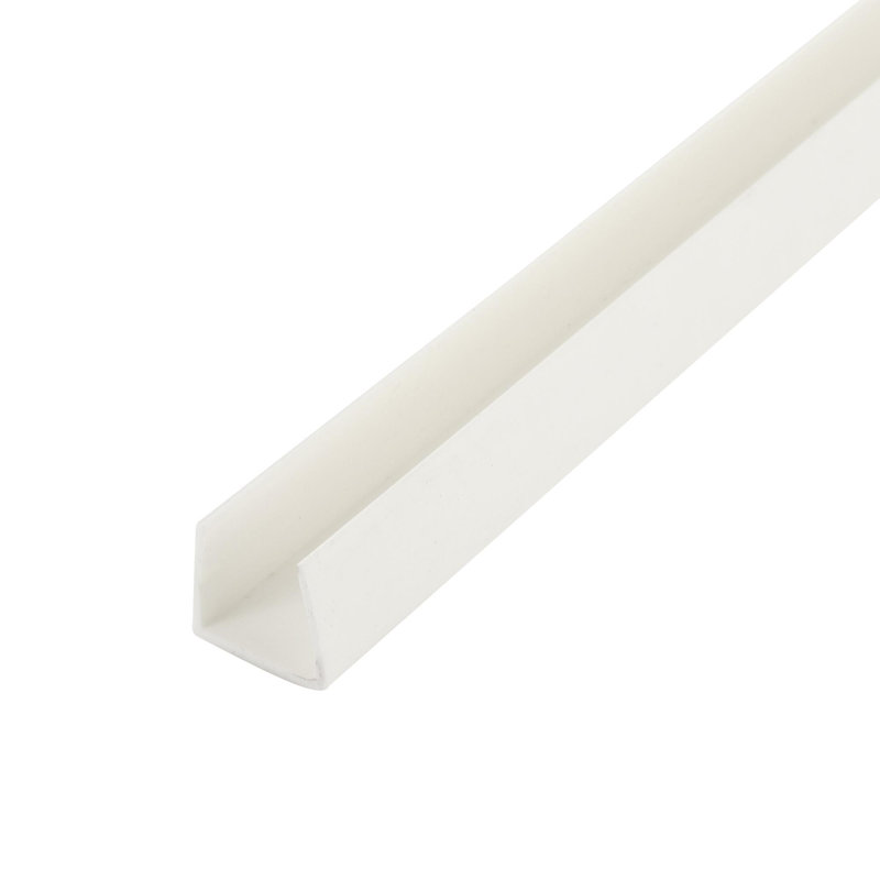 Rail en plastique de 0,625 po de largeur, Blanc